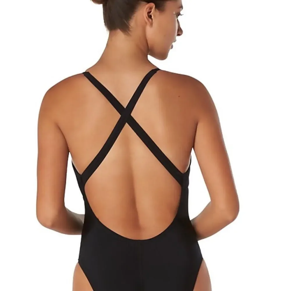 Speedo Youth Solid Relay Back Eco ProLt, Black, size 30, Girls 12-14, NWT